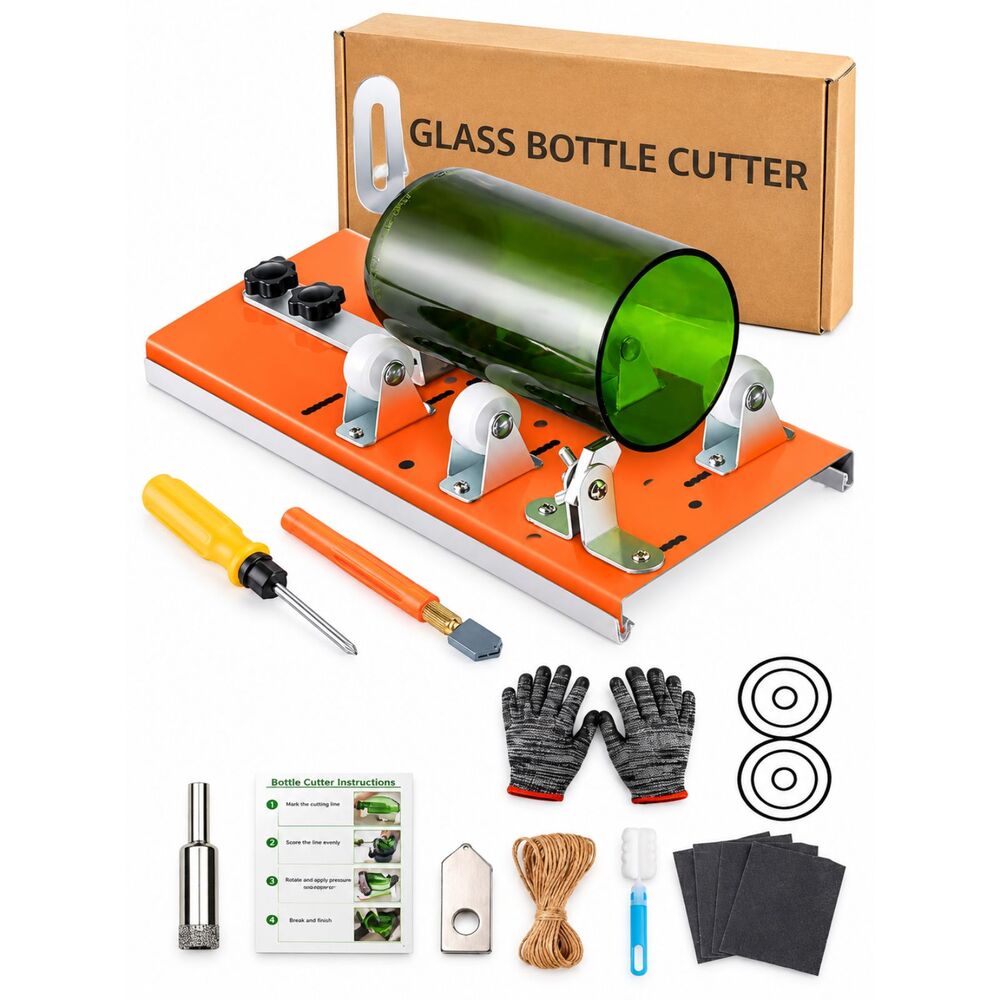 Glass Bottle Cutting Crafting Tool Kit for Wine Champagne Whiskey Bottles